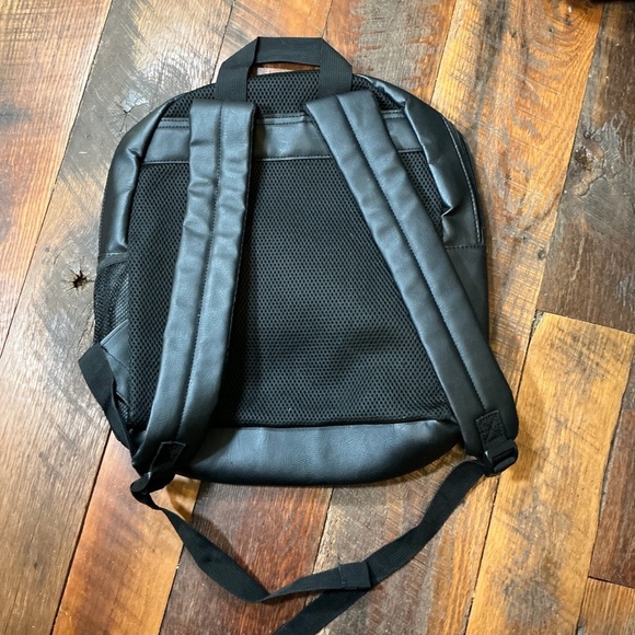 Captain Owen’s OMG Accessories Shark Mouth Print Backpack – Black Faux Leather - Picture 3 of 6